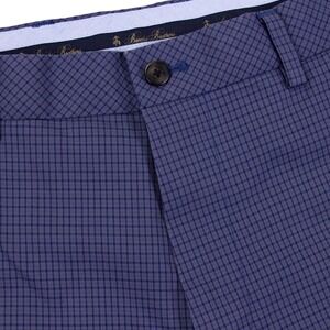 Brooks Brothers Mens 31x30 Blue Mini Check Light Weight Chino‎ Clark Stretch